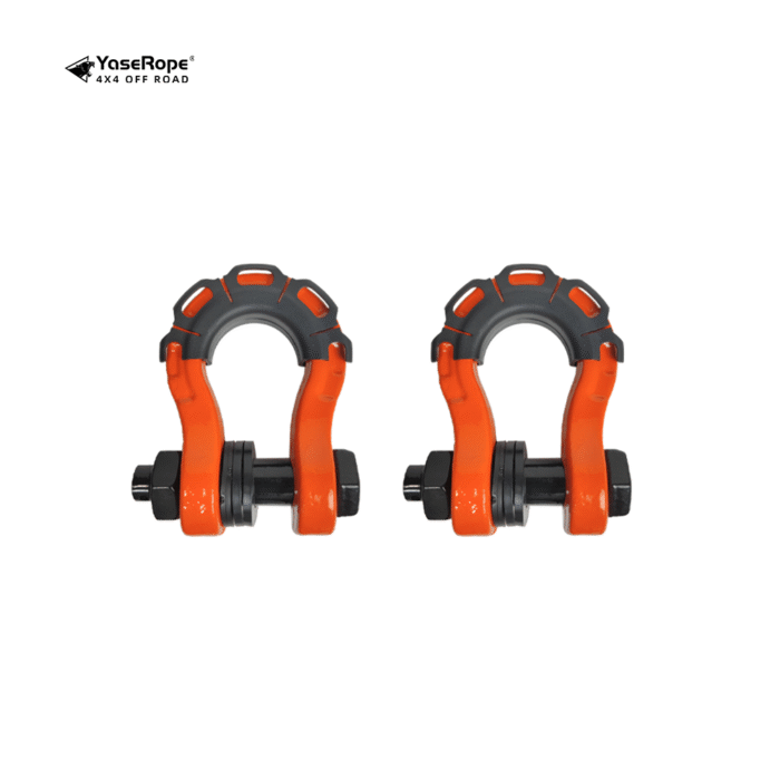 Yaserope Black U-Shaped Tow Shackle - Carbon Steel, 8T Load Capacity & 24T Breaking Force, Off-Road Rescue Dedicated